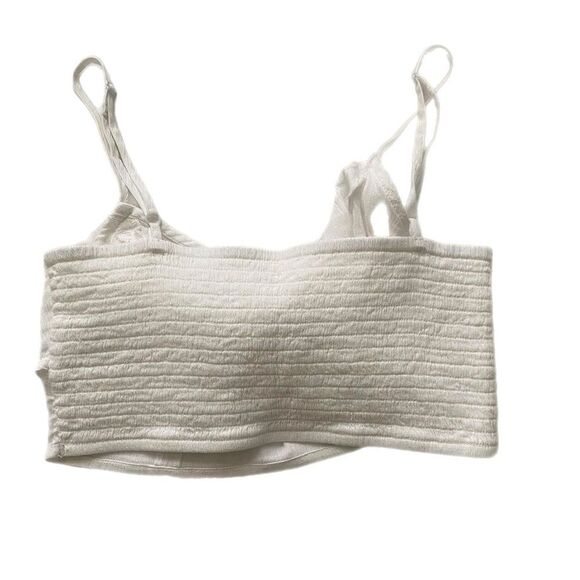 NWT Aerie White Tie Front Crop Top Size Small - Picture 2 of 3